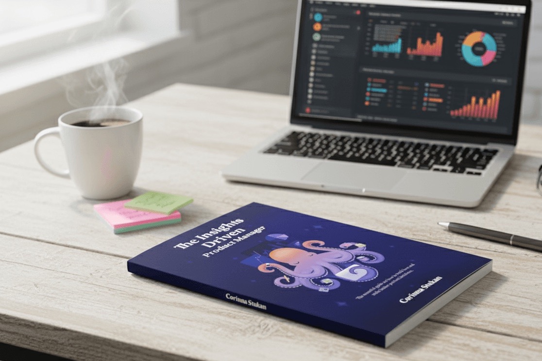 The Insights Driven Product Manager book on a desk